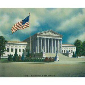 Vintage Calendar Print "The Supreme Court Building" 5.5x6.75